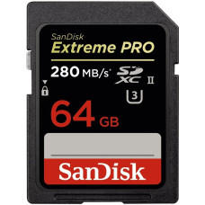 Карта пам'яті SanDisk 64 ГБ SDXC C10 UHS-II R280/W250МБ/с 4K Extreme Pro